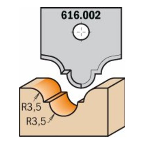 Noże profilowe CMT 616.001-616.022 do zestawu 616 - 20x20x2 mm - zdjęcie 2