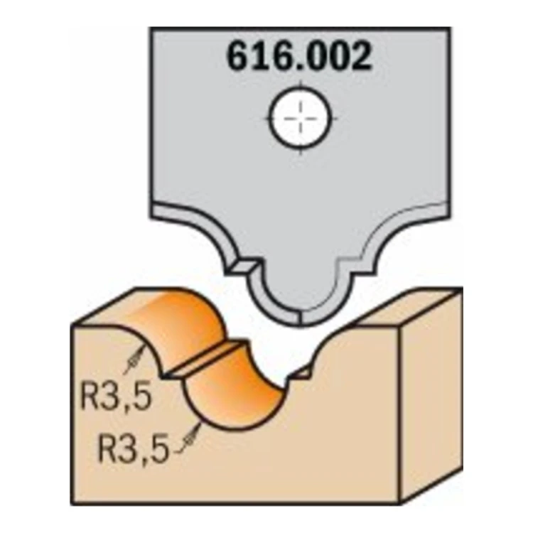 Noże profilowe CMT 616.001-616.022 do zestawu 616 - 20x20x2 mm - zdjęcie 2