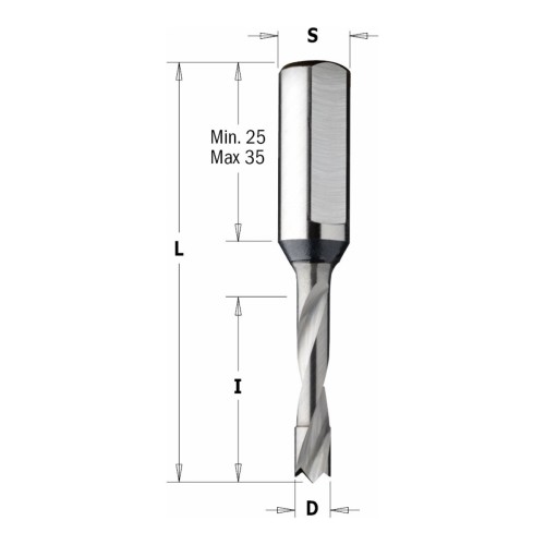 Wiertło XTreme nieprzelotowe pełnowolframowe CMT 310.21/22 VHM Z2, L 57,5 mm - D 1,3-10 mm, RH i LH
