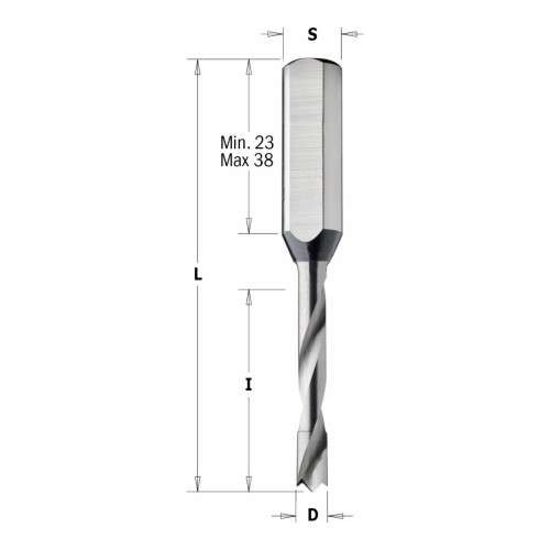 Wiertło XTreme nieprzelotowe pełnowolframowe CMT 311.21/22 VHM Z2, L 70 mm - D 1,3-10 mm, RH i LH
