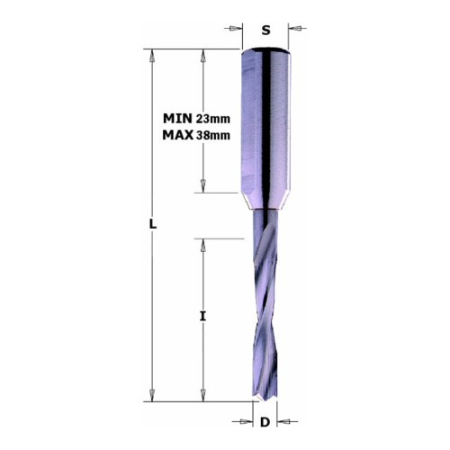 Wiertło XTreme nieprzelotowe pełnowolframowe CMT 311.21/22 VHM Z2, L 70 mm - D 1,3-10 mm, RH i LH - zdjęcie 2