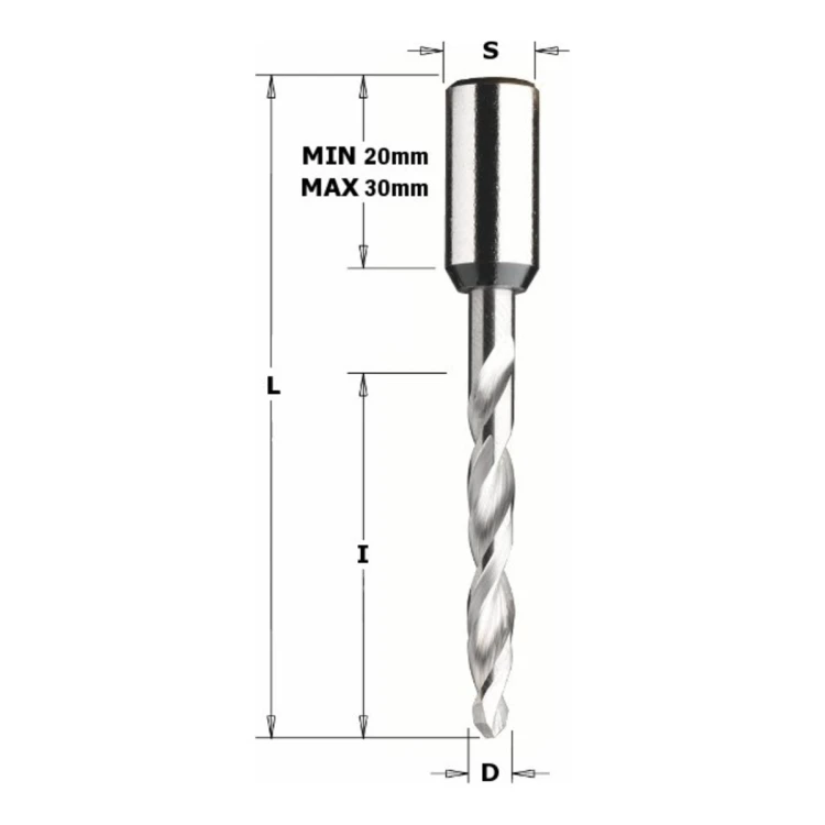 Wiertło XTreme przelotowe pełnowolframowe CMT 314.21/22 VHM Z2 z ostrzem V - D 3-10 mm, RH i LH