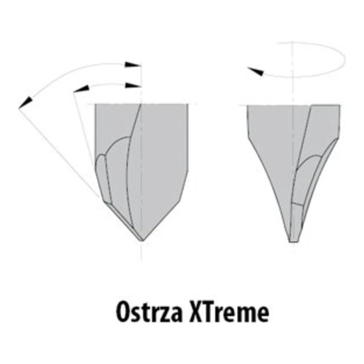 Wiertło XTreme przelotowe pełnowolframowe CMT 314.21/22 VHM Z2 z ostrzem V - D 3-10 mm, RH i LH - zdjęcie 4