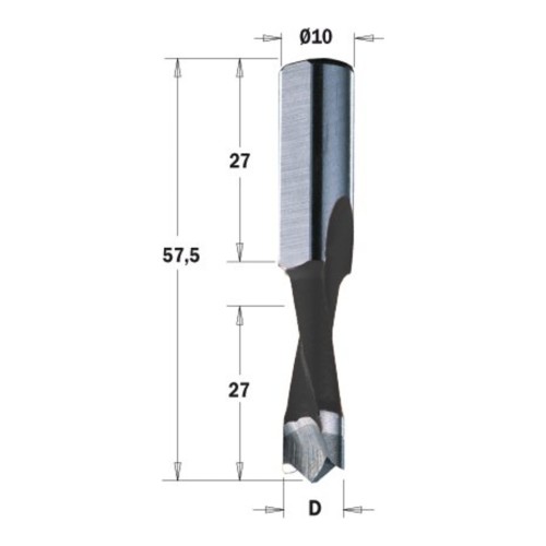 Wiertło XTreme nieprzelotowe krótkie CMT 310.41/42 HM Z2, L 57,5 mm - D 5-10 mm, RH i LH - zdjęcie 2