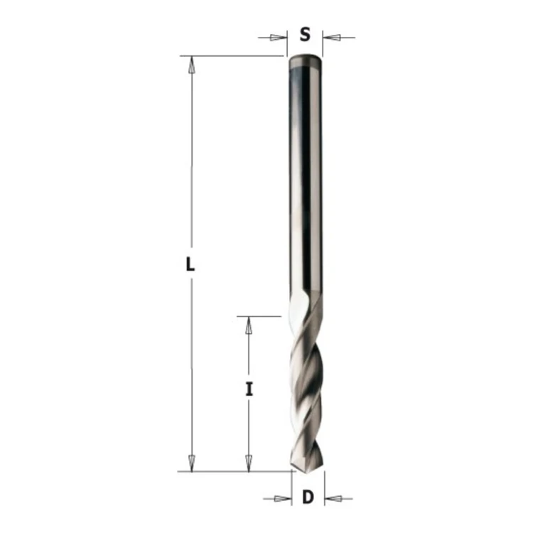 Wiertło wymienne VHM CMT 363.11/12 przelotowe z ostrzem „V” 120° - D 2-5 mm, RH i LH - zdjęcie 2