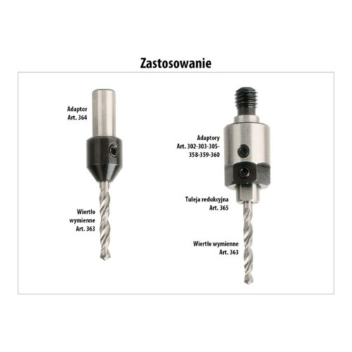 Wiertło wymienne VHM CMT 363.21/22 nieprzelotowe - D 2,5-5 mm, RH i LH - zdjęcie 2