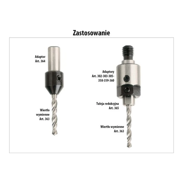 Wiertło wymienne VHM CMT 363.21/22 nieprzelotowe - D 2,5-5 mm, RH i LH - zdjęcie 2