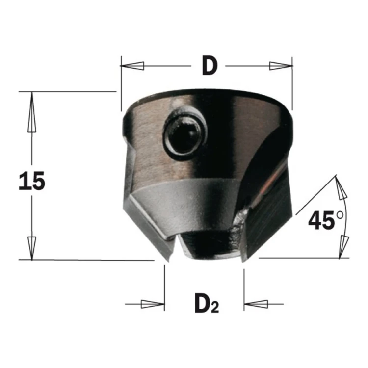 Pogłębiacz CMT 316 HM Z2 do wierteł z 4 spiralami - D 16-20 mm, RH i LH - zdjęcie 3