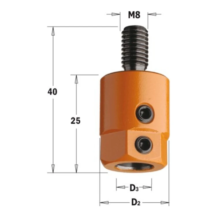 Szybkozłączki (oprawki) CMT do wierteł z trzpieniem 8 i 10 mm - Biesse, Homag/Weeke, Morbidelli, SCM, Vitap