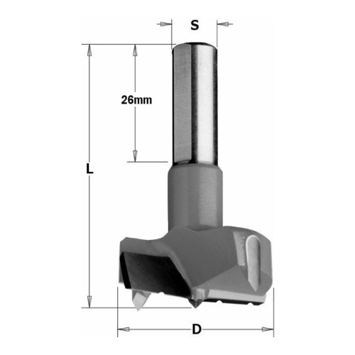Wiertło puszkowe z łamaczem wióra CMT 369.11C/12C HM, L 70 mm - D 35 mm, RH i LH