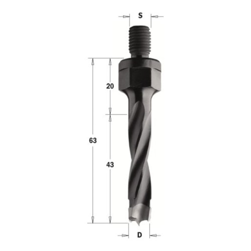 Wiertło nieprzelotowe CMT 344/346 z gwintem HM Z2 V2, gwint M8 / M10 - D 5-12 mm, RH i LH - zdjęcie 2