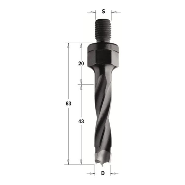 Wiertło nieprzelotowe CMT 344/346 z gwintem HM Z2 V2, gwint M8 / M10 - D 5-12 mm, RH i LH - zdjęcie 3
