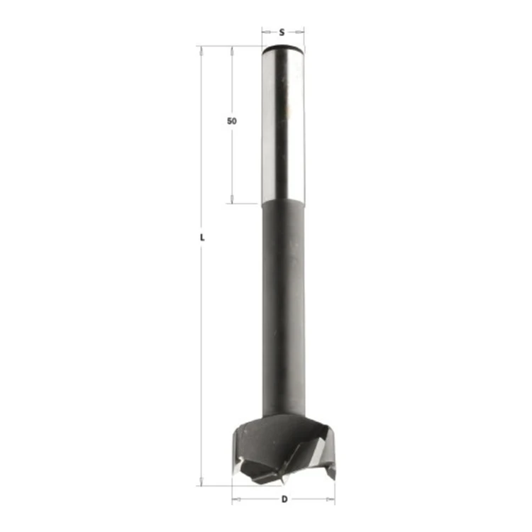 Wiertło puszkowe CMT 513 HM, chwyt 13 mm, L 120-140 mm z cylindrycznym uchwytem - D 15-60 mm - zdjęcie 2