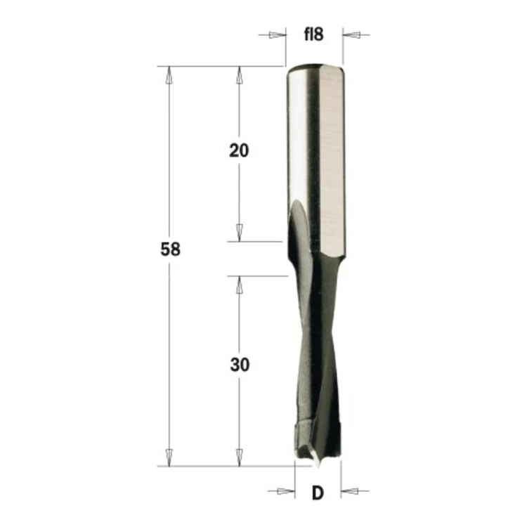 Wiertło nieprzelotowe CMT 312 HM Z2 do maszyn Mafell DD40 i frezarek ręcznych - D 4-16 mm - zdjęcie 2
