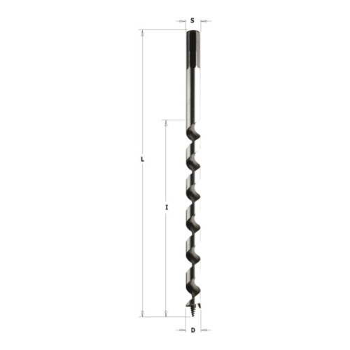 Wiertło długie CMT 535 HSS do głębokich otworów w drewnie - D 8-20 mm, L 460 mm