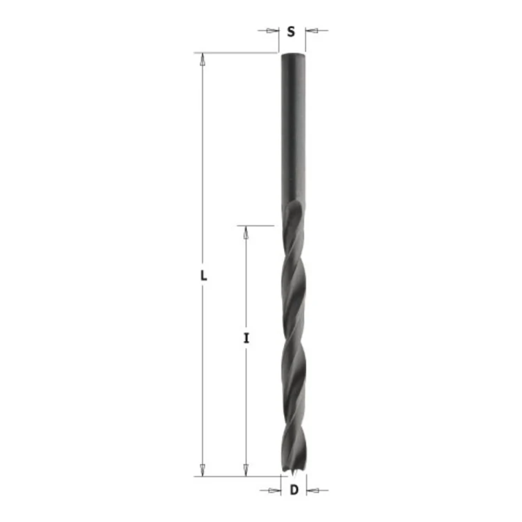 Wiertło wymienne nieprzelotowe CMT 516 HSS Z2, trzpień S=D - D 2-10 mm, RH i LH - zdjęcie 3