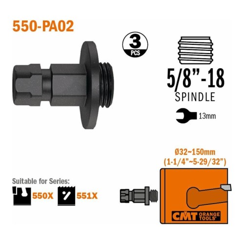 Trzpienie, wiertła prowadzące i adaptery CMT PUSH&LOCK / XTREME FAST do otwornic - zdjęcie 2