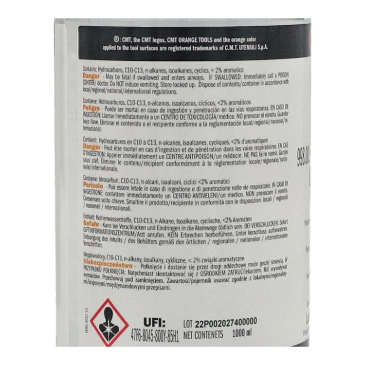 Lubrykant CMT 998.002 do stołów maszyn stolarskich - spray 1 l i kanister 5 l - zdjęcie 3