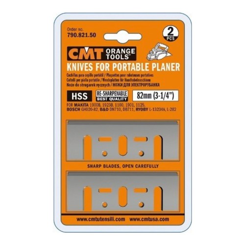 Noże HSS CMT 790.821.50 do strugarek ręcznych 82 mm (Bosch GH020-82, Makita) - 2 szt.