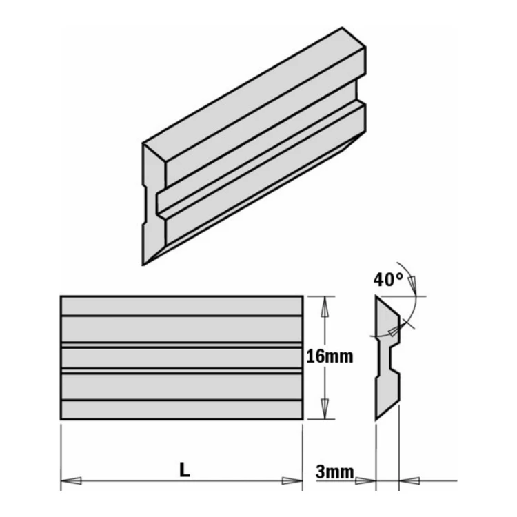 Noże strugające systemowe CMT KS3 HPS do systemu Centrolock - H 16 mm - zdjęcie 3