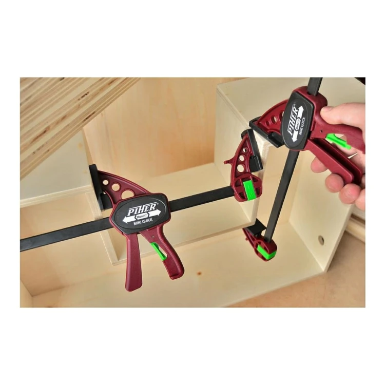 Ścisk jednoręczny PIHER Mini Quick - 15-30 cm, wysięg 6 cm, szyna 13,9x4,4 mm - zdjęcie 4